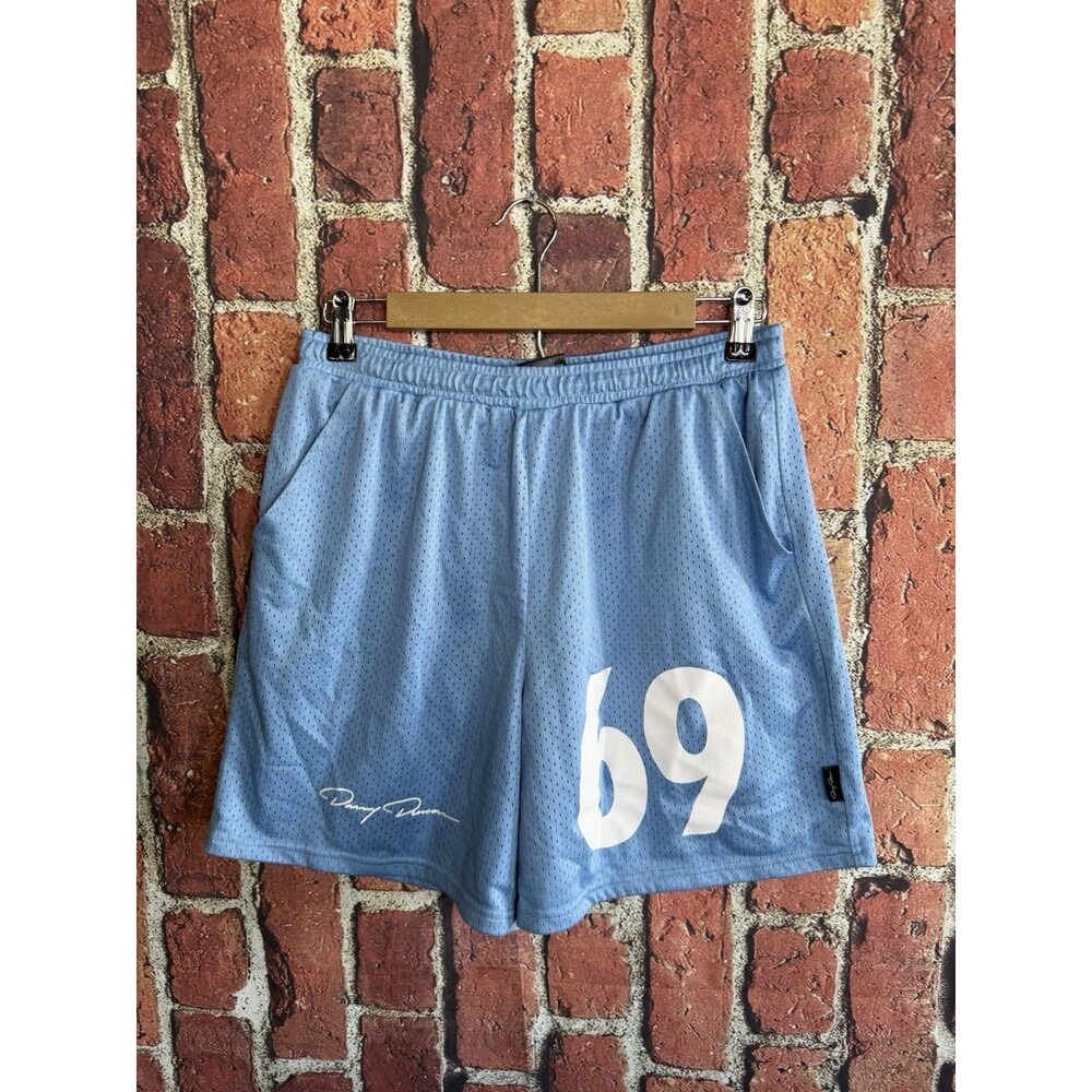 Danny Duncan Mens 69 Mesh Basketball Shorts Light Blue Size M